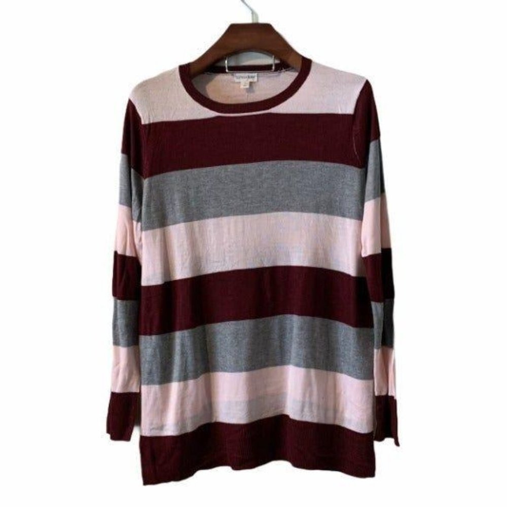 Maison Jules Women's Striped Sweater-XL